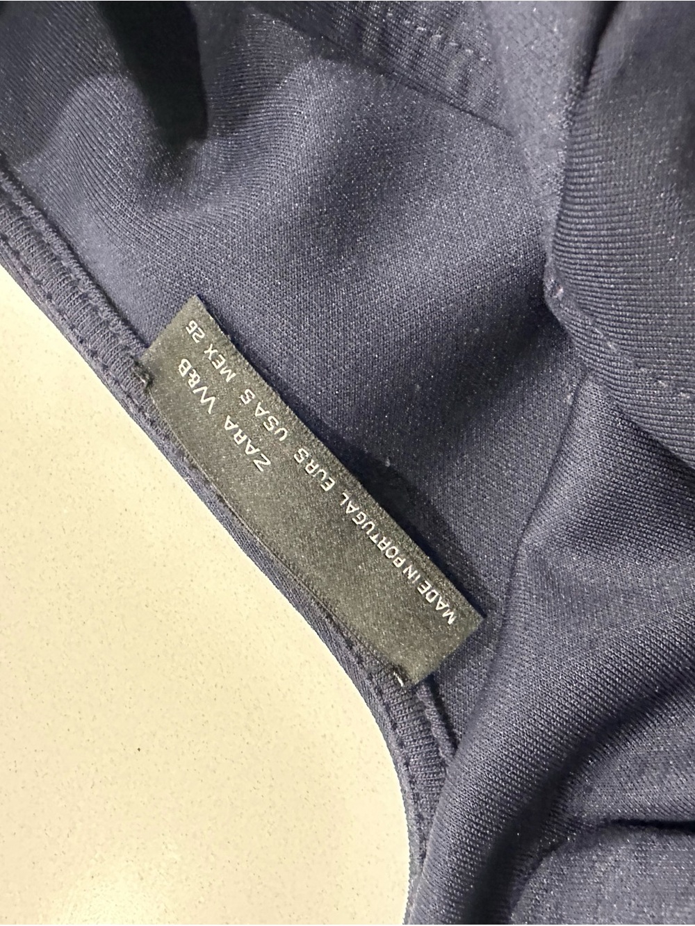 Zara Navy Midi Dress with Jeweled Neckline - Picture 4 of 6